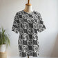 Cool Monochrome Ice Cubes Print Premium Oversized Tee With Tummy Tuck Body Shaping Leggings Co-ord Set
