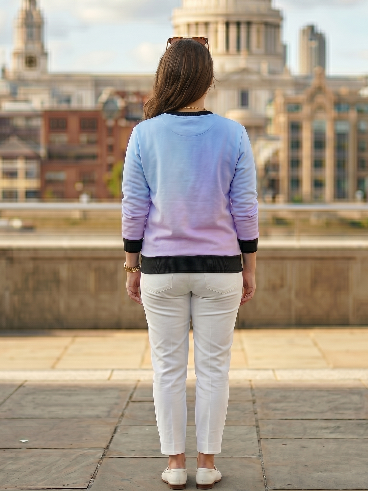 Cool Pink Gradient Print Sweatshirt