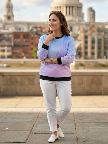 Cool Pink Gradient Print Sweatshirt