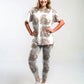 Charming Pastel Pink Kittens Print Premium Oversized Tee With Tummy Tuck Body Shaping Leggings Co-ord Set