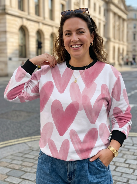 Lovely Watercolour Heart  Print Sweatshirt
