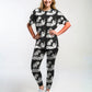 Playful Cute Kittens Print Premium Oversized Tee With Tummy Tuck Body Shaping Leggings Co-ord Set