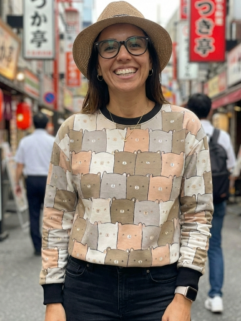 Cute Kitten Print Multi Coloured Sweatshirt