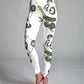 Cute Panda Print Premium Oversized Tee With Tummy Tuck Body Shaping Leggings White Co-ord Set