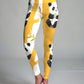 Cute Panda Print Premium Oversized Tee With Tummy Tuck Body Shaping Leggings Yellow Co-ord Set