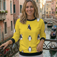 Cute Penguin Print Yellow Sweatshirt