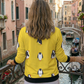 Cute Penguin Print Yellow Sweatshirt