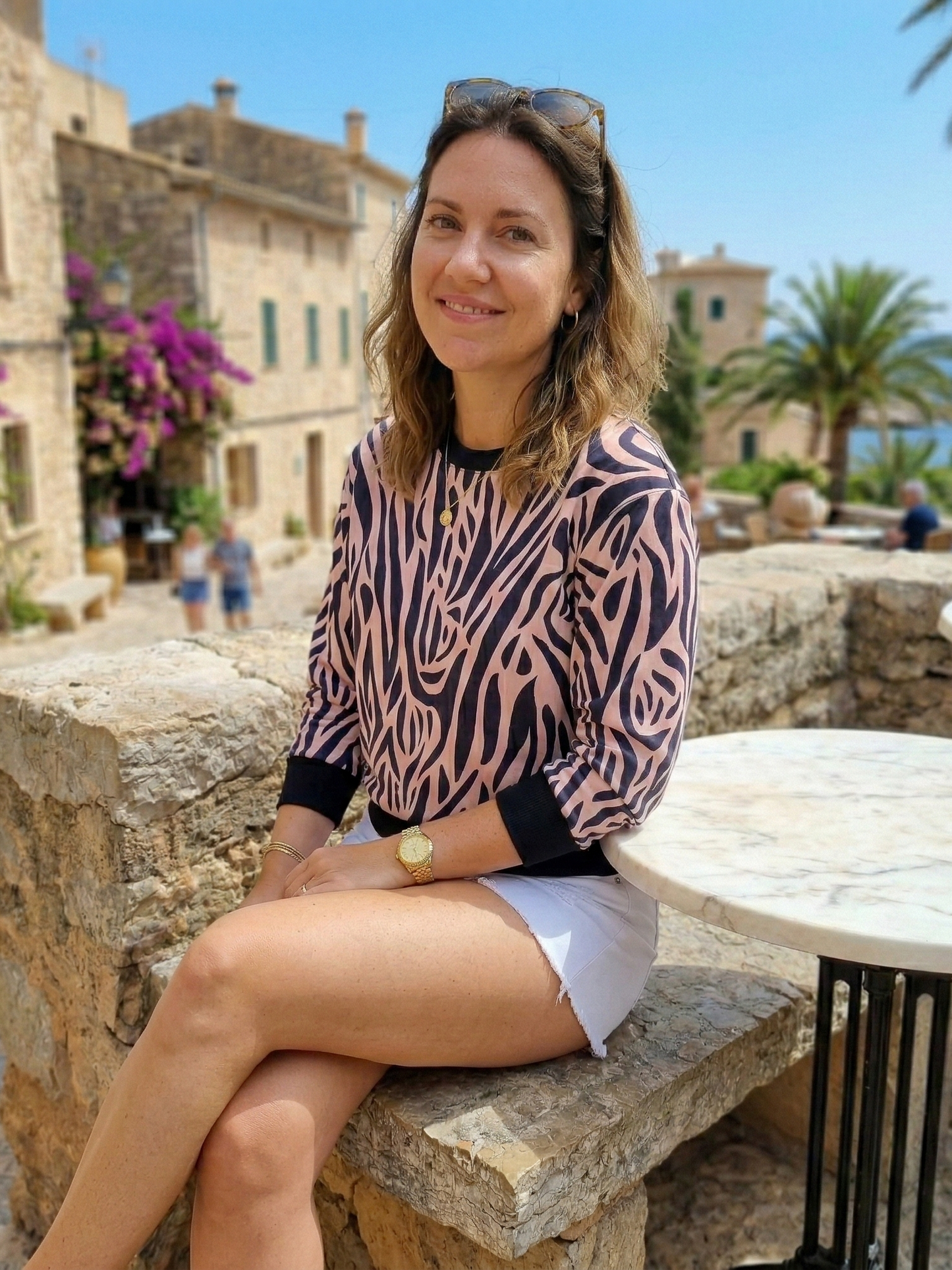 Charming Animal Print Pink Sweatshirt