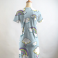 Cute Rainbow Print Blue T Shirt Dress