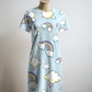 Cute Rainbow Print Blue T Shirt Dress
