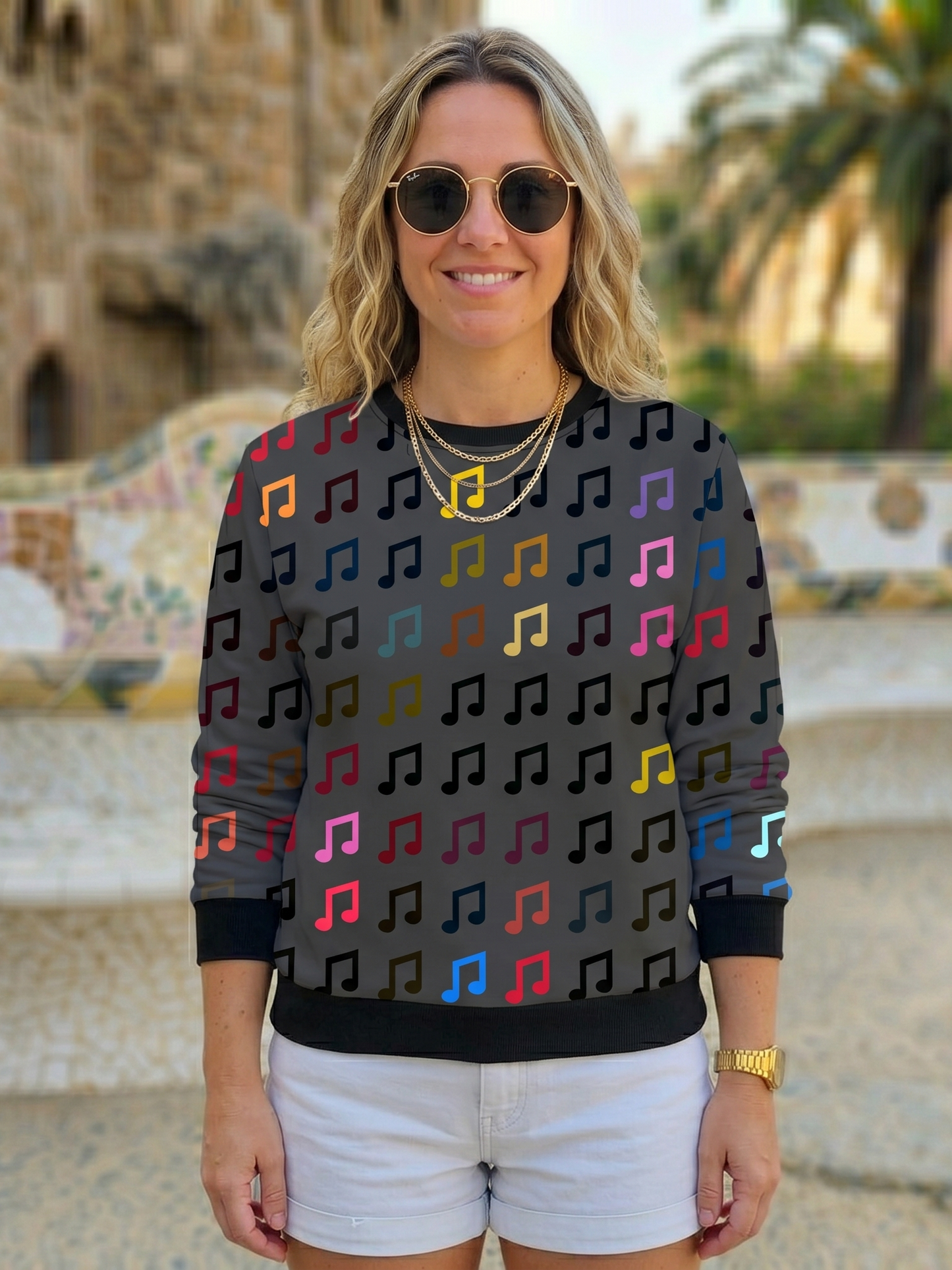 Sweet Music Print Sweatshirt