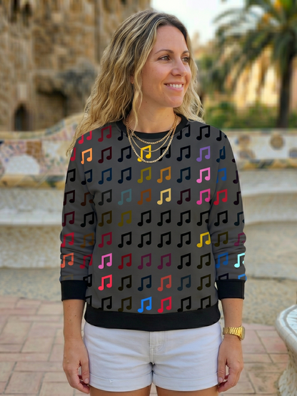 Sweet Music Print Sweatshirt