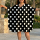 Classic Polka Dots Print Black Kaftan Dress