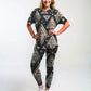 Fashionable Egyptian Emerald Green Print Premium Oversized Tee With Tummy Tuck Body Shaping Leggings Co-ord Set