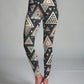 Fashionable Egyptian Emerald Green Print Premium Oversized Tee With Tummy Tuck Body Shaping Leggings Co-ord Set