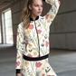 Evergreen Fresh Floral Print White Bomber Jacket