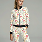Evergreen Fresh Floral Print White High Waist Body Shaping Leggings