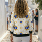 Radiant Evil Eye Print White Sweatshirt