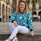 Smart Fluid Print Blue Sweatshirt
