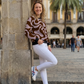 Smart Fluid Print Brown Sweatshirt