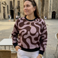 Smart Fluid Print Brown Sweatshirt