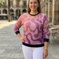 Smart Fluid Print Pink Sweatshirt
