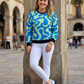 Smart Fluid Print Blue Sweatshirt