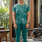 Calm Forest Print | Activewear Coord Set Tshirt With Tummy Tuck Green Leggings | Multi Sport | Odour Free