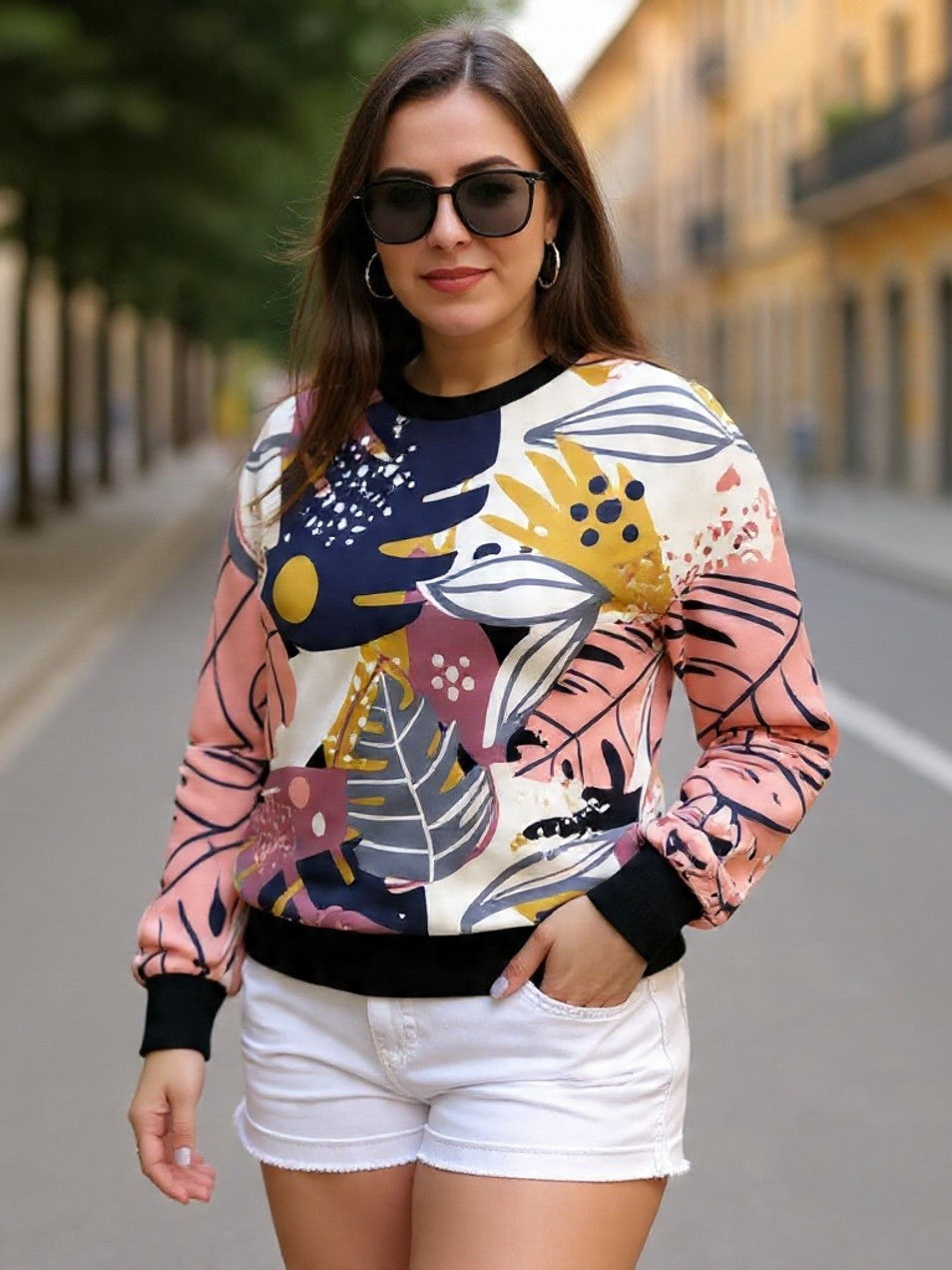 Fabulous Floral Print Sweatshirt