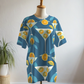 Vacay Wear Lemon Martini Print Premium Oversized Tee With Tummy Tuck Body Shaping Leggings Co-ord Set
