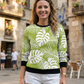 Fresh Summer Leaf Print Green Sweatshirt