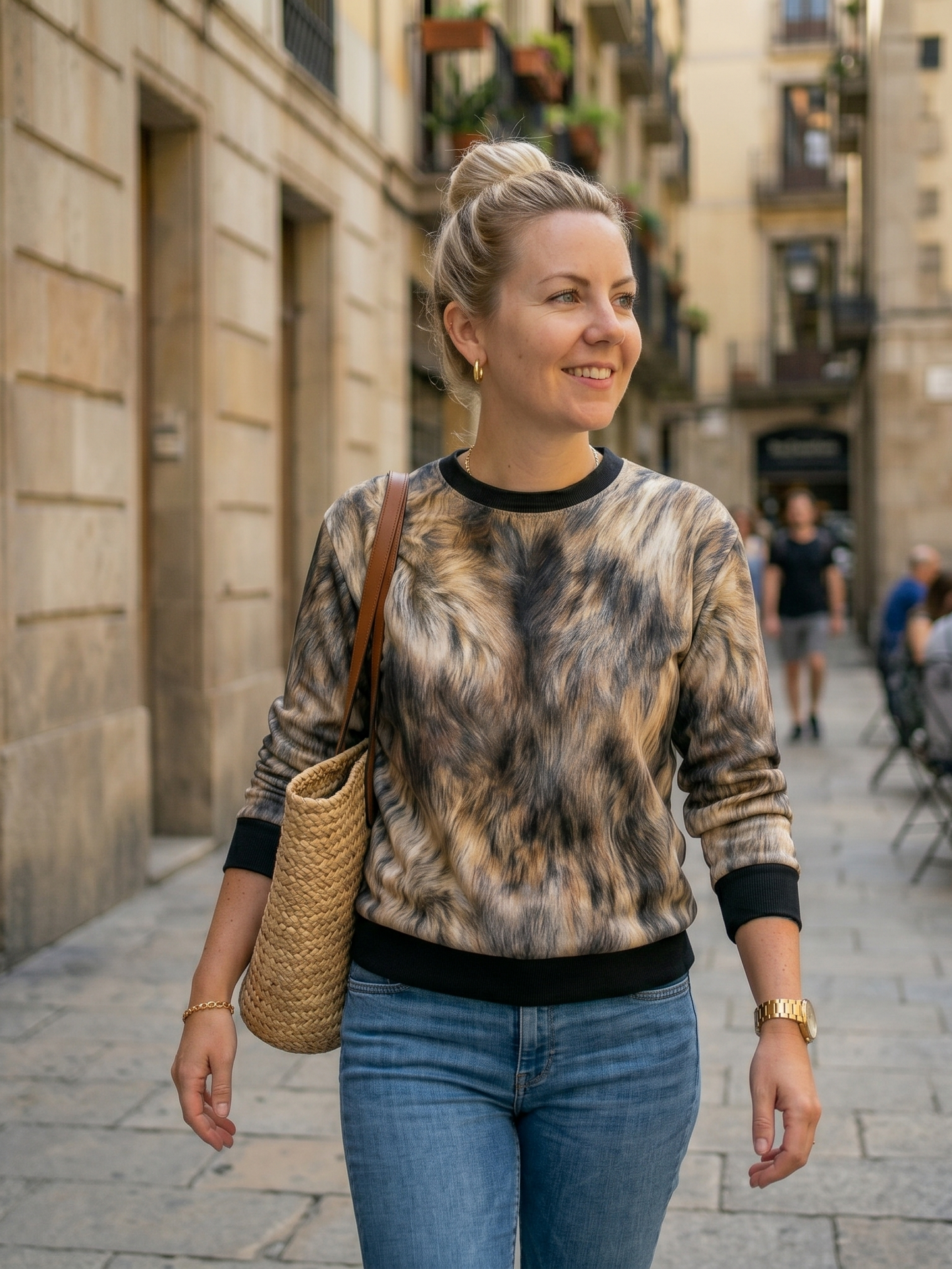 Chic Animal Fur Print Sweatshirt