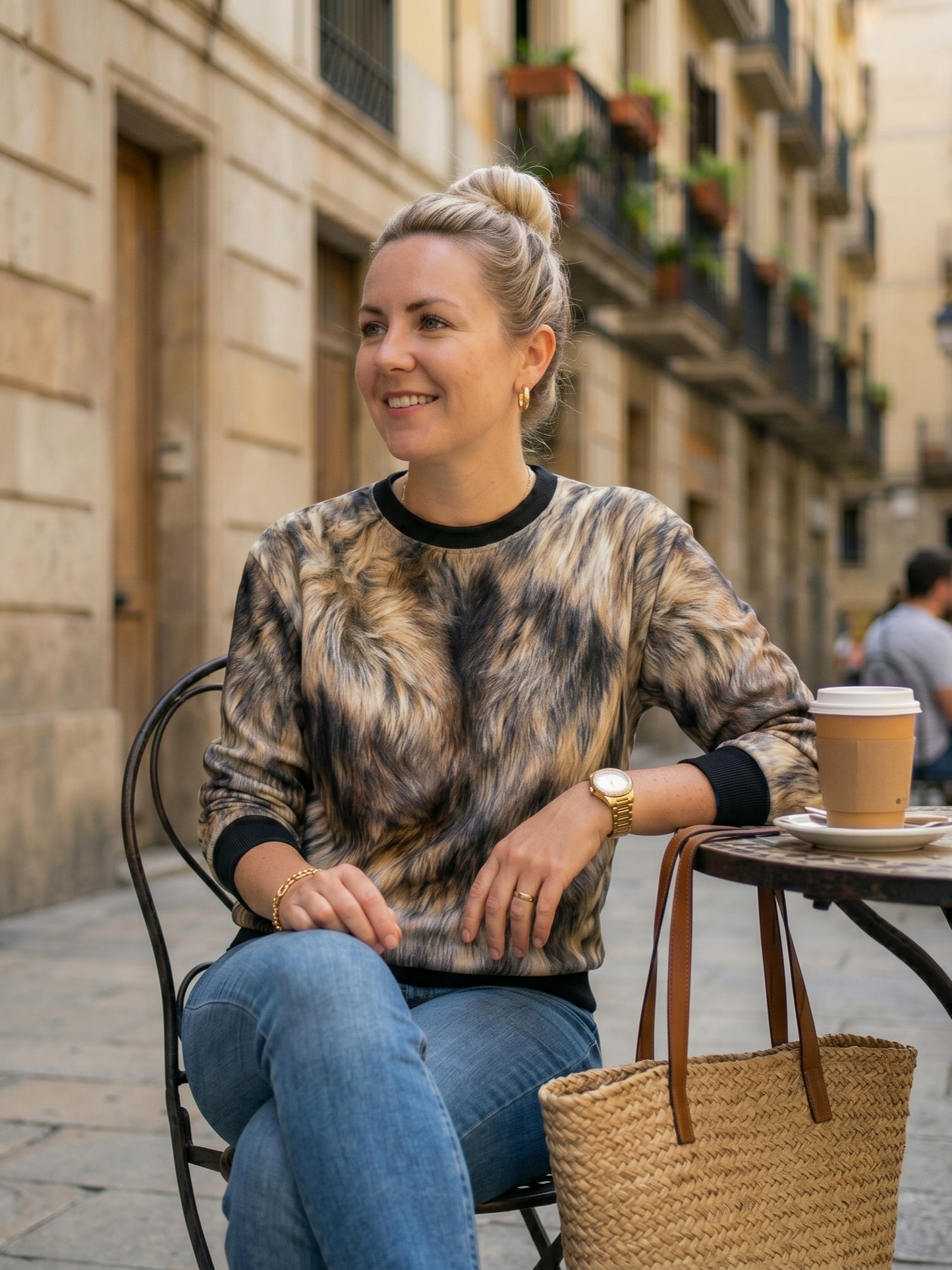 Chic Animal Fur Print Sweatshirt