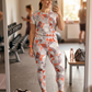 Must Have Geometric Print | Activewear Coord Set Tshirt With Tummy Tuck Leggings | Multi Sport | Odour Free