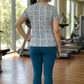 Sophisticated Geometric Print | Activewear Coord Set Tshirt With Tummy Tuck Green Leggings | Multi Sport | Odour Free