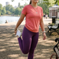 Simple Solid Set | Activewear Coord Set Tshirt With Tummy Tuck Purple Leggings | Multi Sport | Odour Free