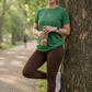 Earthy Colour Theme Set | Activewear Coord Set Tshirt With Tummy Tuck Brown Leggings | Multi Sport | Odour Free
