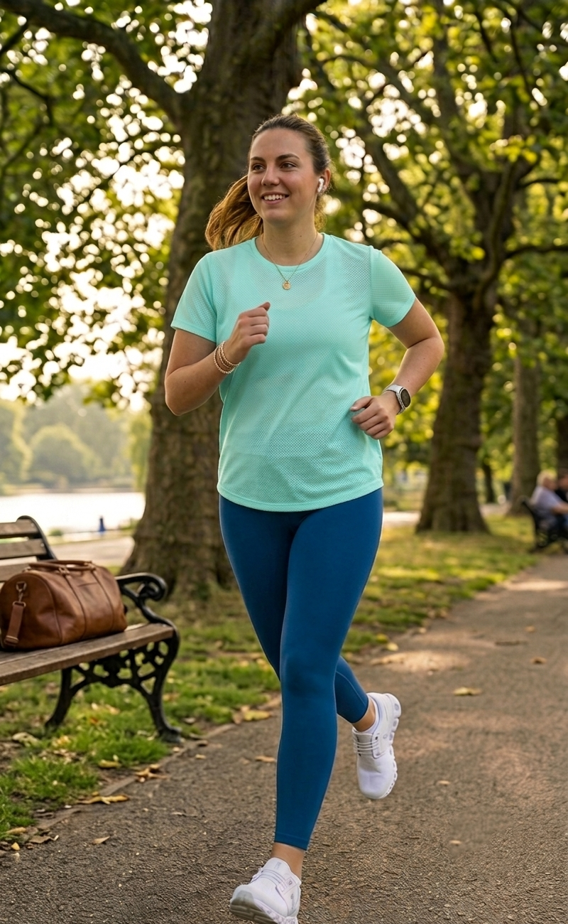Daily Wear Casual Solid Set | Activewear Coord Set Tshirt With Tummy Tuck Blue Leggings | Multi Sport | Odour Free