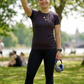 Bestseller Honeycomb Print | Activewear Coord Set Tshirt With Tummy Tuck Black Leggings | Multi Sport | Odour Free
