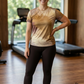 Beautiful Brown Abstract Print | Activewear Coord Set Tshirt With Tummy Tuck Brown Leggings | Multi Sport | Odour Free