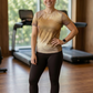 Beautiful Brown Abstract Print | Activewear Coord Set Tshirt With Tummy Tuck Brown Leggings | Multi Sport | Odour Free