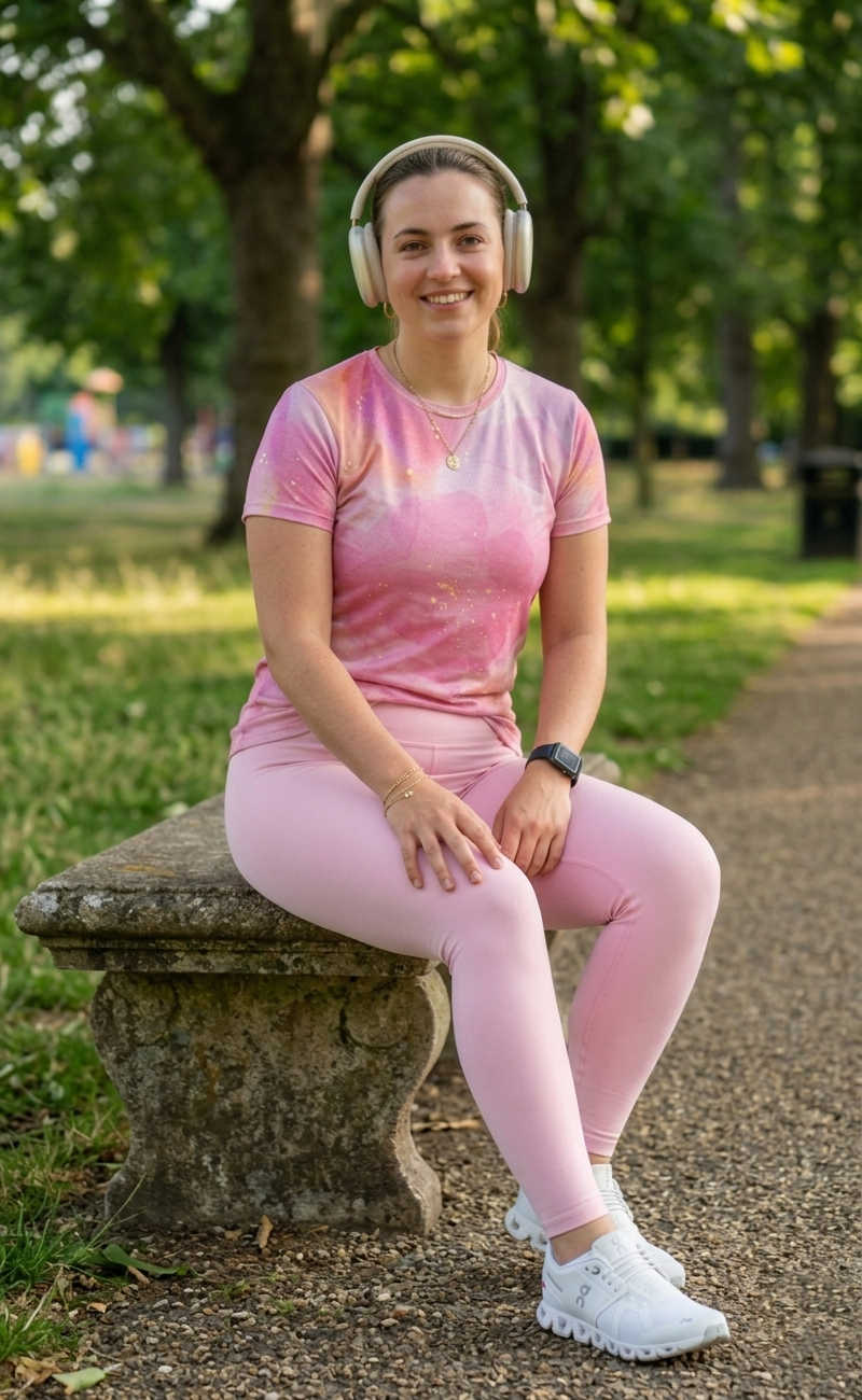 Adorable Pink Abstract Print | Activewear Coord Set Tshirt With Tummy Tuck Pink Leggings | Multi Sport | Odour Free