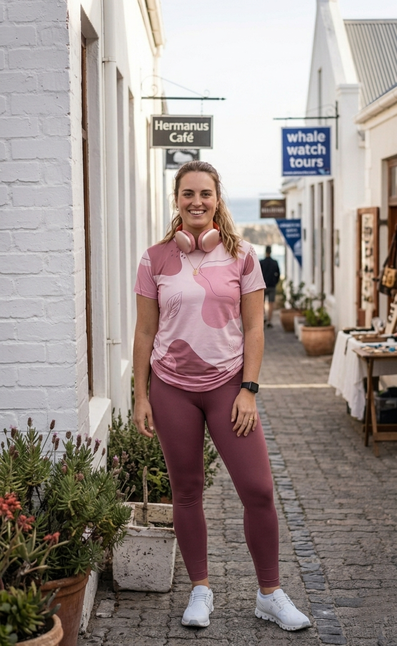 Fabulous Fluid Art Pink Print | Activewear Coord Set Tshirt With Tummy Tuck Leggings | Multi Sport | Odour Free