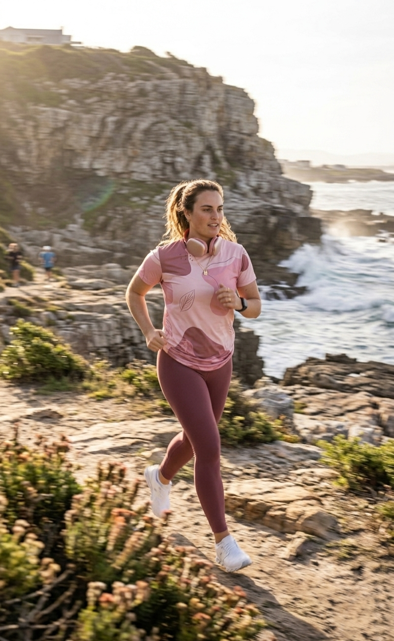 Fabulous Fluid Art Pink Print | Activewear Coord Set Tshirt With Tummy Tuck Leggings | Multi Sport | Odour Free