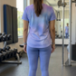 Pretty Pastel Abstract Print | Activewear Coord Set Tshirt With Tummy Tuck Purple Leggings | Multi Sport | Odour Free