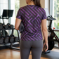 Sharp Geometric Print | Activewear Coord Set Tshirt With Tummy Tuck Grey Leggings | Multi Sport | Odour Free