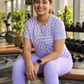 Sophisticated Geometric Print | Activewear Coord Set Tshirt With Tummy Tuck Purple Leggings | Multi Sport | Odour Free