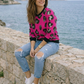 Georgian Vibe Leopard Print Pink Sweatshirt