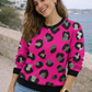 Georgian Vibe Leopard Print Pink Sweatshirt