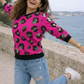 Georgian Vibe Leopard Print Pink Sweatshirt